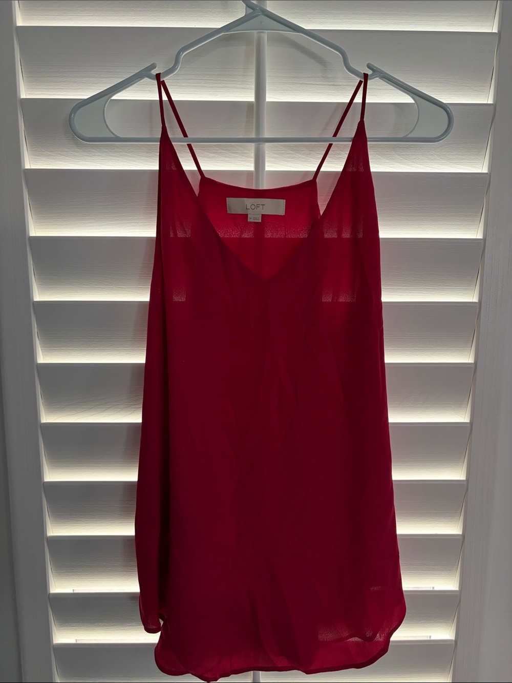 LOFT Pink-Red V-Neck Spaghetti Strap Cami